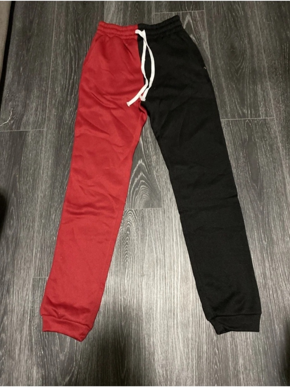 Kids Two-Tone Red and Black Jogger Sweatpants